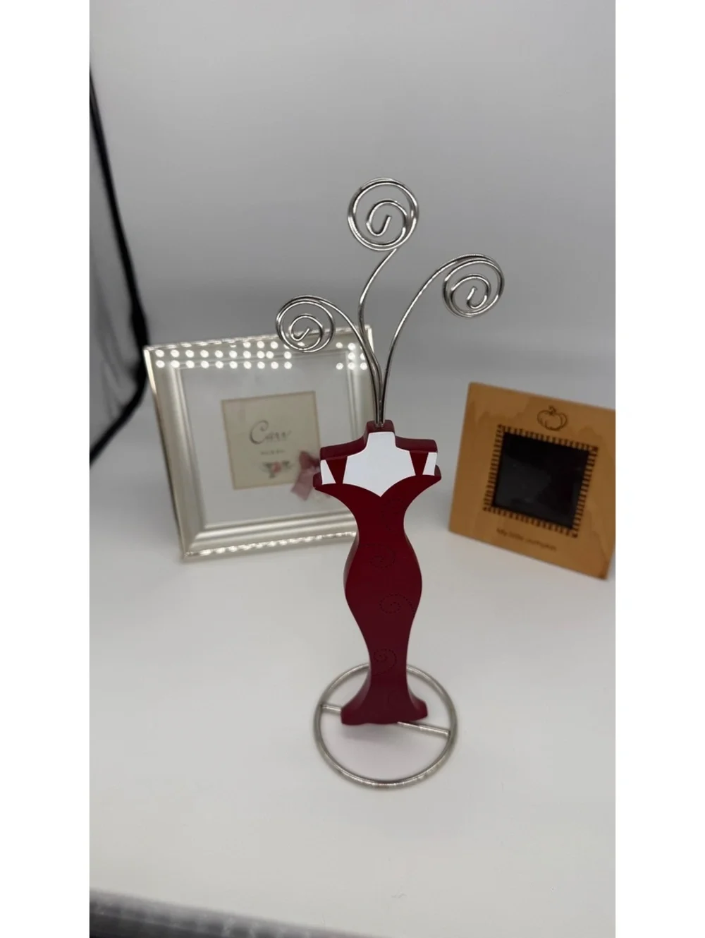 Whimsical Photo Frame & Holder Lot – 3pc Home Decor
